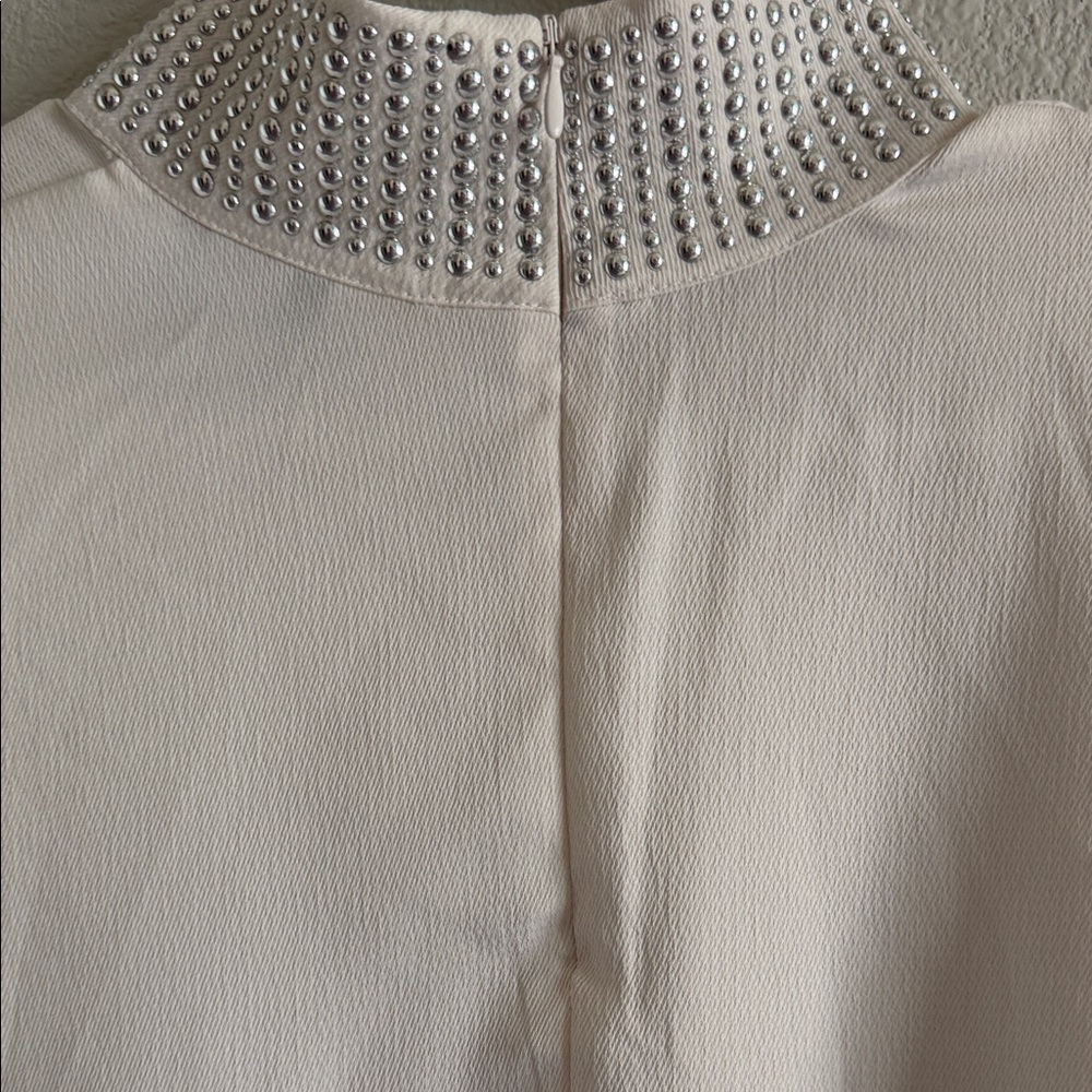 H&M Cream Long-Sleeve Blouse with Embellished Cuffs and Collar - Picture 5 of 6